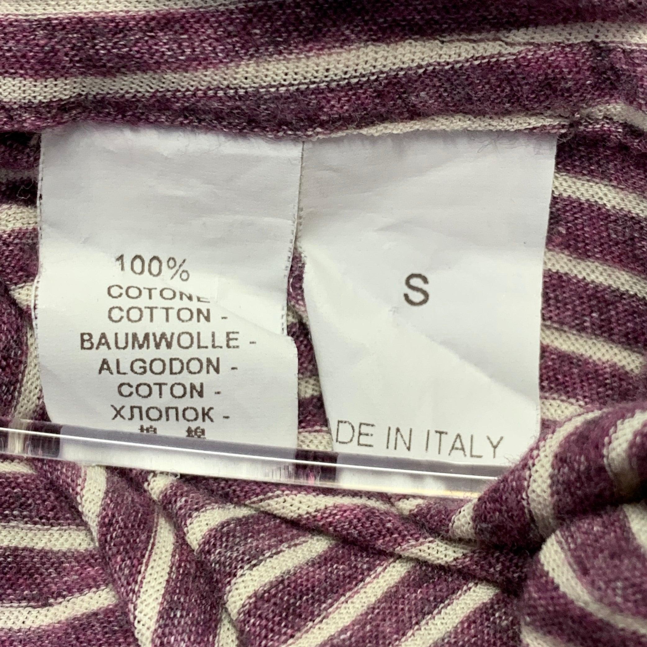 BRUNELLO CUCINELLI Größe S Lila Weiß Gestreift Baumwolle Spreizkragen Langarmhemd im Angebot 2