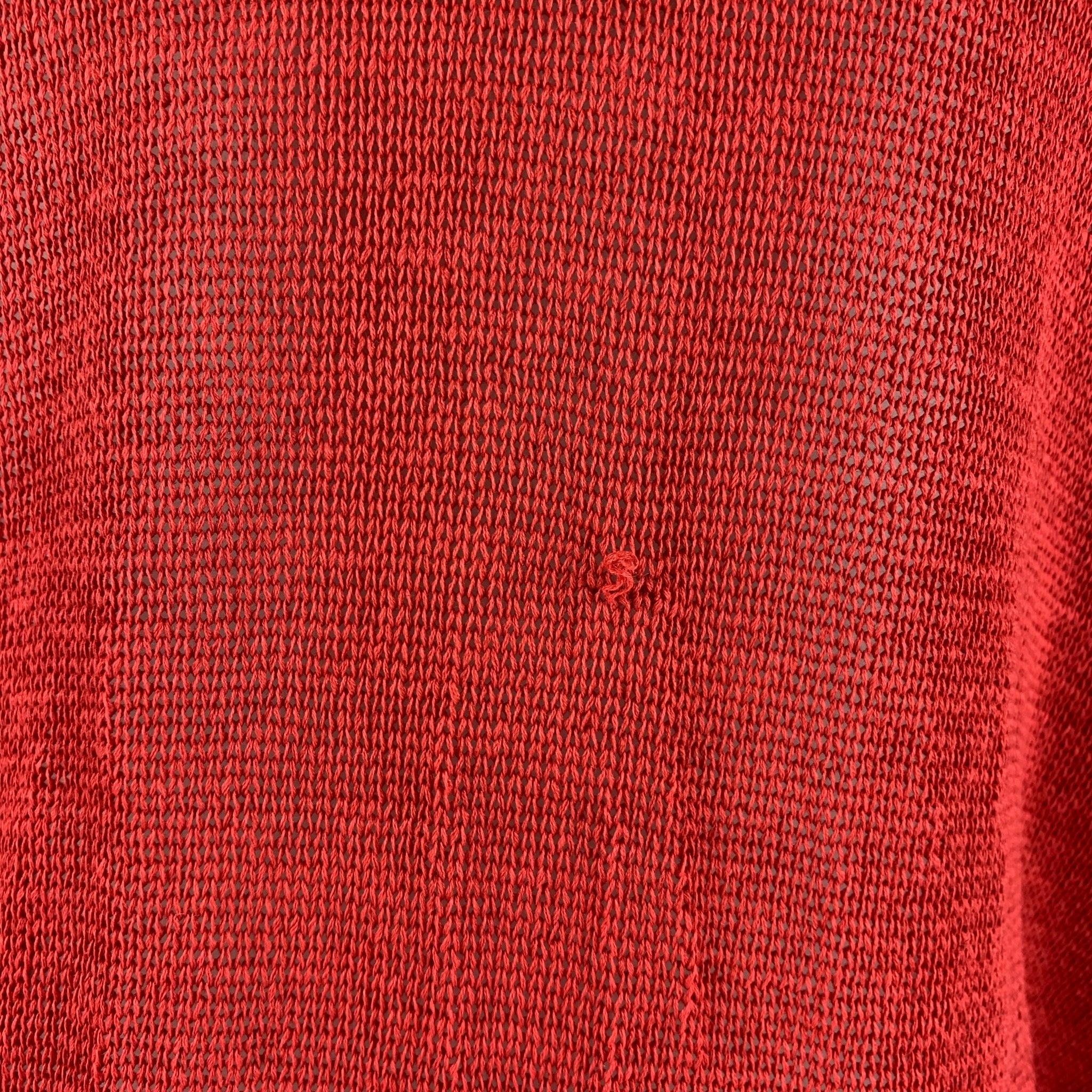 Women's BRUNELLO CUCINELLI Size S Red White Cotton Stripe V Neck Cardigan For Sale