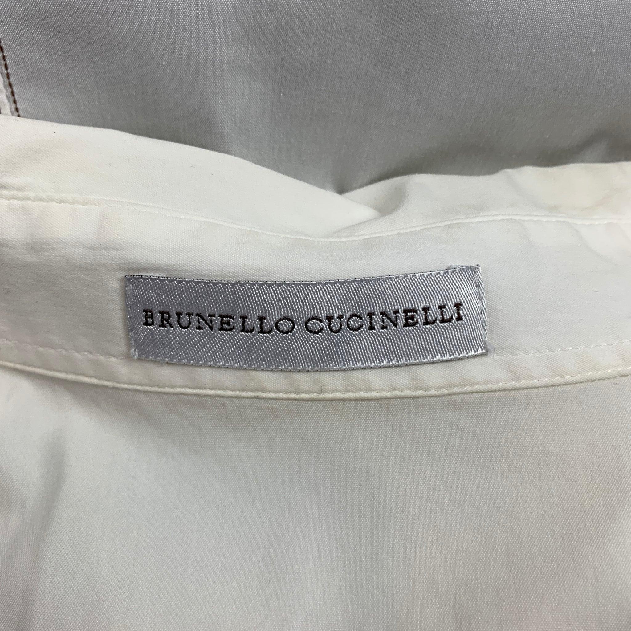 Women's BRUNELLO CUCINELLI Size S White & Light Blue Sleeveless Blouse