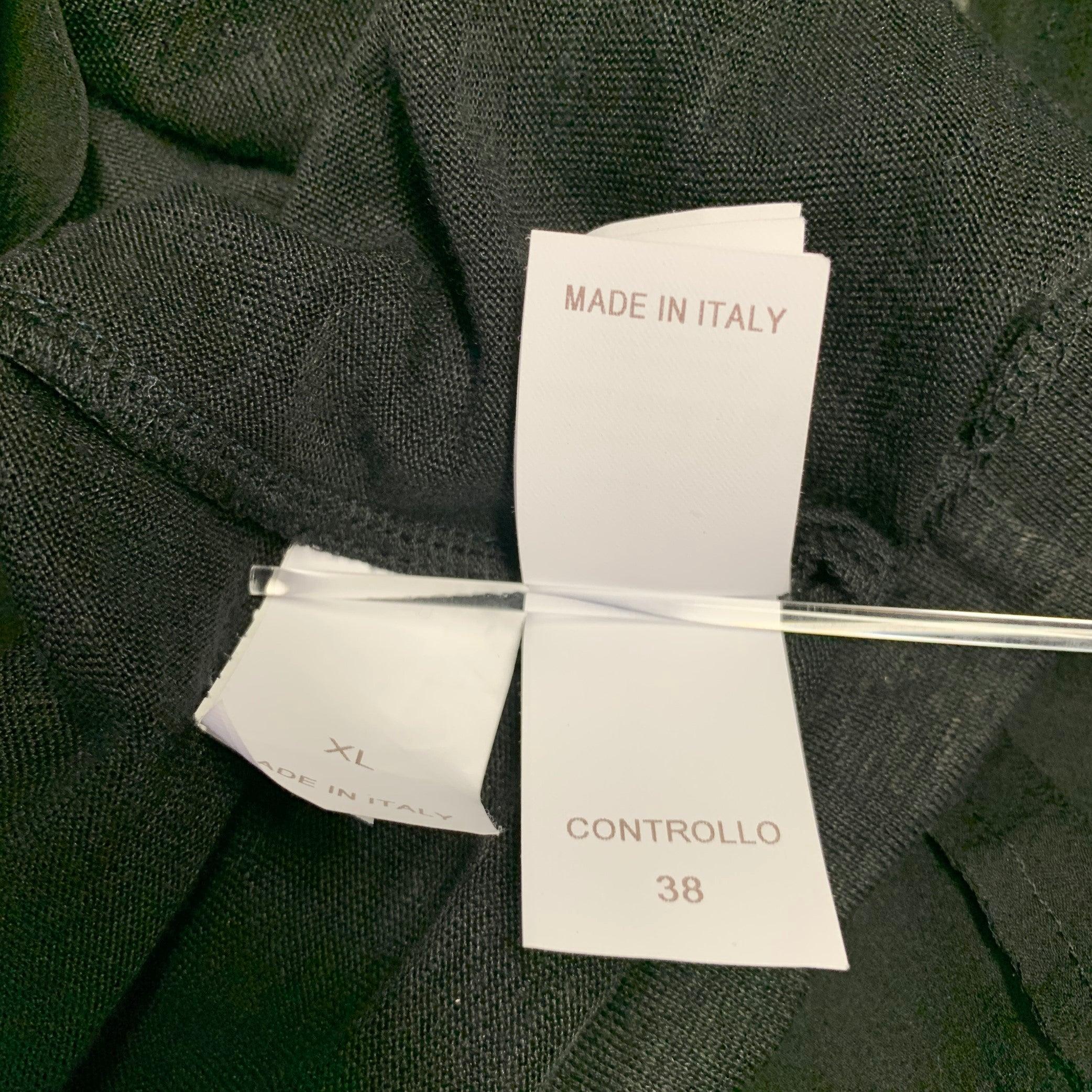 BRUNELLO CUCINELLI Size XL Black Silver Silk Monili Double Layer Dress Top For Sale 7