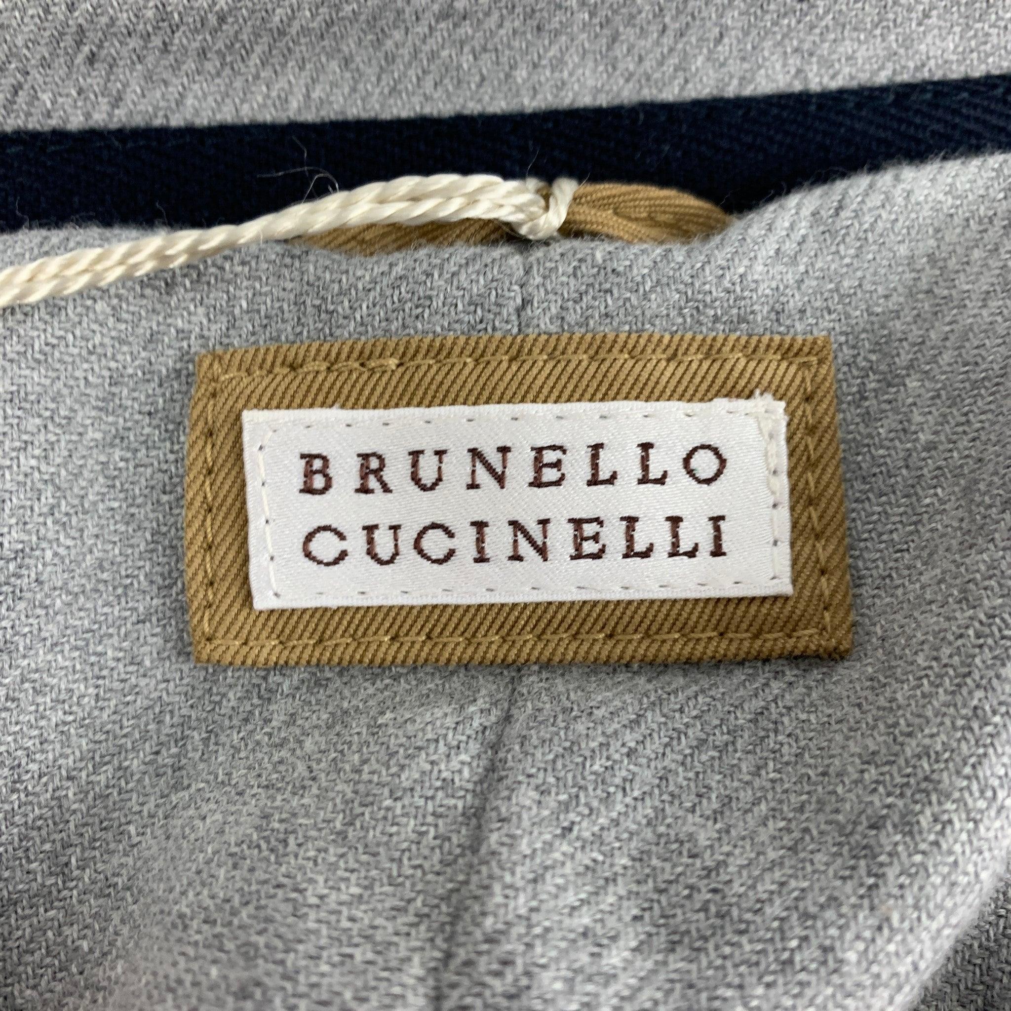 BRUNELLO CUCINELLI - Gilet en nylon matelassé kaki, taille XL en vente 4