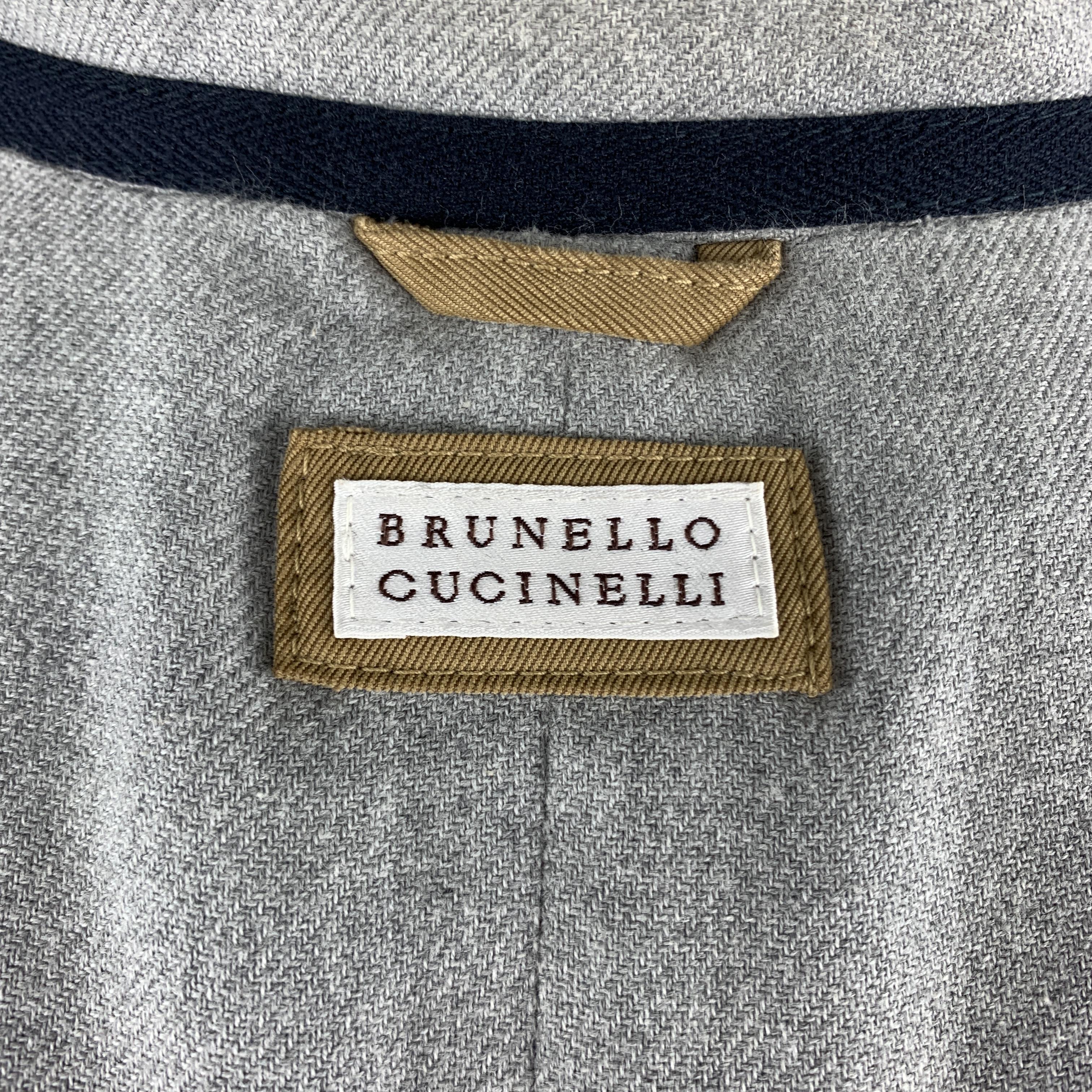 Men's BRUNELLO CUCINELLI Size XLQuilted Khaki Twill Zip Up Puff Vest