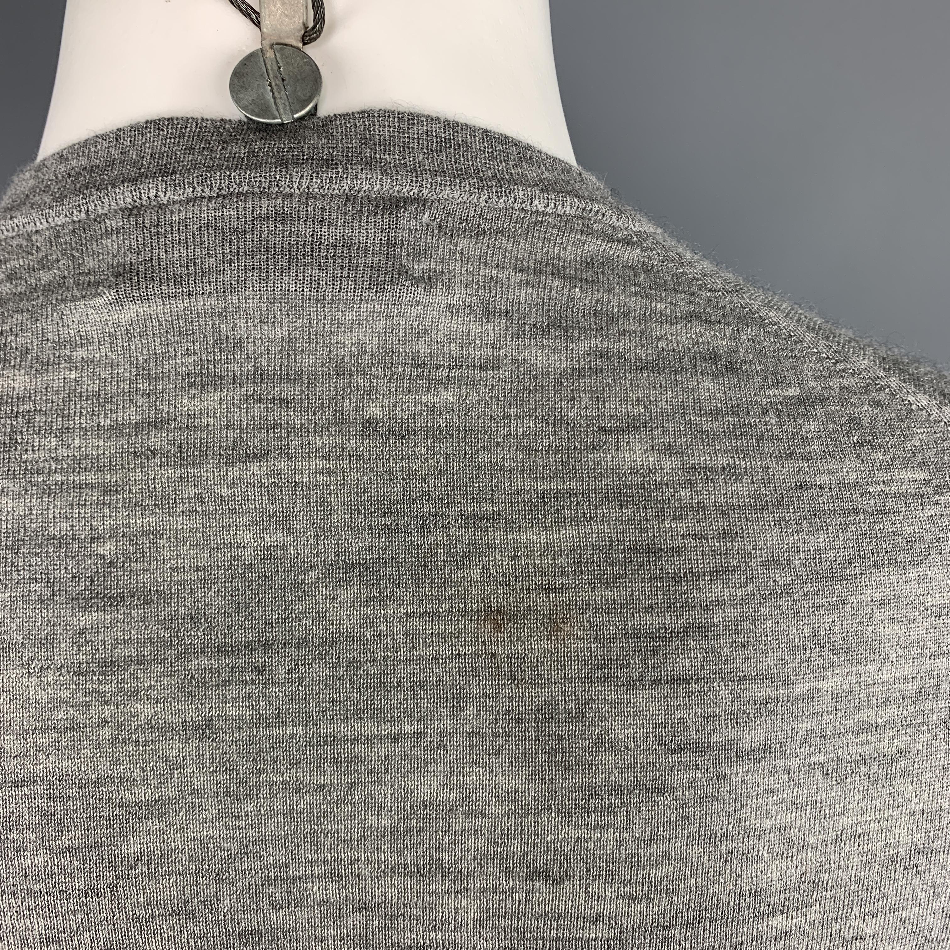 BRUNELLO CUCINELLI Size XS Gray Heather Cashmere / Silk V-Neck Pullover Sweater 3