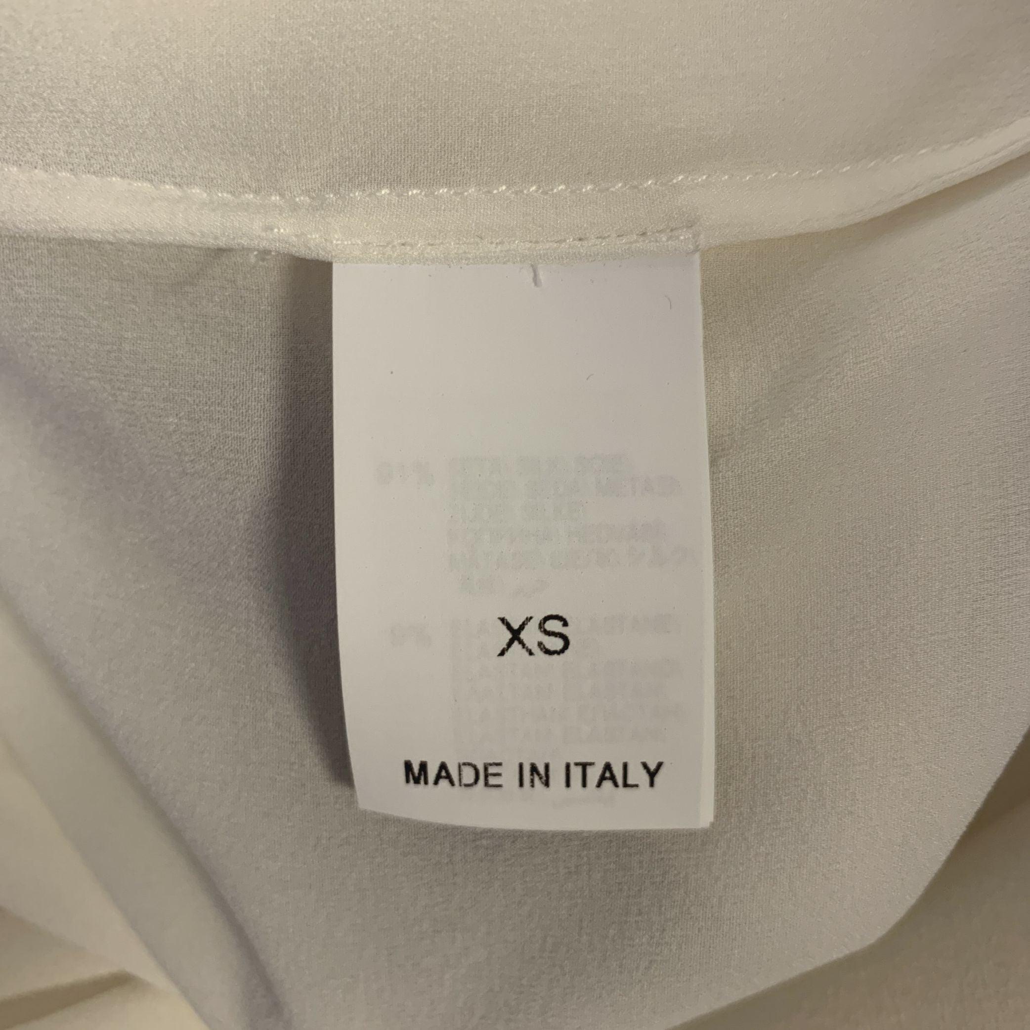 BRUNELLO CUCINELLI Size XS White Silver Silk Elastane Embellishment Dress Top For Sale 1