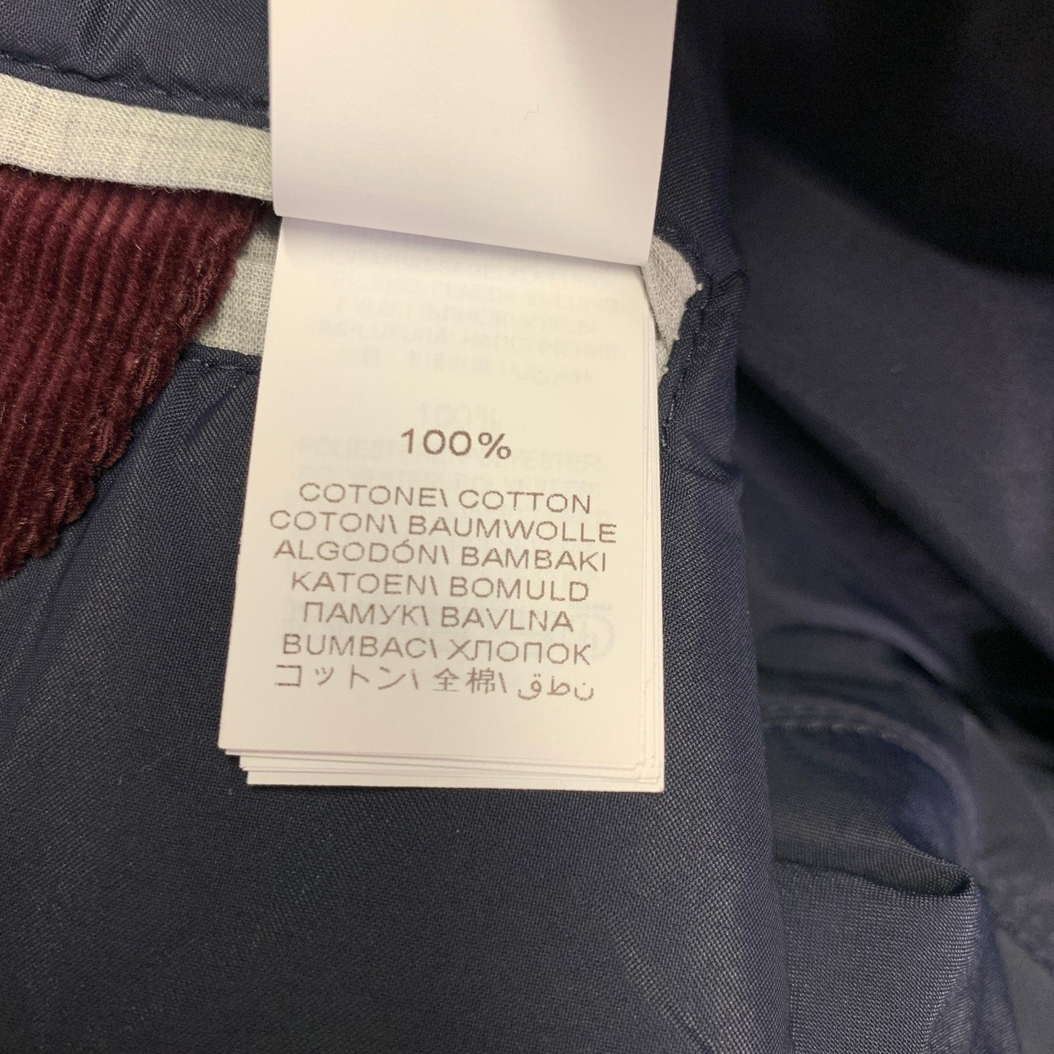BRUNELLO CUCINELLI Size XXL Burgundy Corduroy Cotton Snaps Jacket 3
