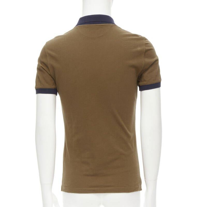 Uomo Brunello Cucinelli Slim Fit polo marrone navy XS in vendita