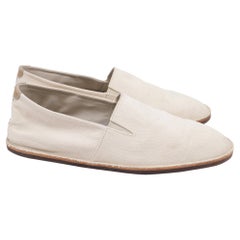 Brunello Cucinelli Slip-On Espadrille Flats in White Canvas