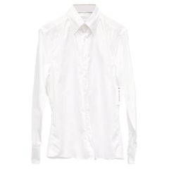Chemise Brunello Cucinelli unie, coupe ajustée, à col boutonné, en coton blanc