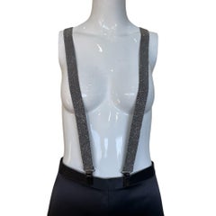 Brunello Cucinelli - Bretelles en cachemire avec perles en argent étincelant, années 2000