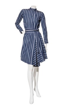 Brunello Cucinelli SS19 Striped Belted Shirt Dress Size XS