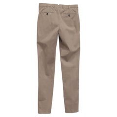Brunello Cucinelli Straight-Leg Trousers in Beige Cotton