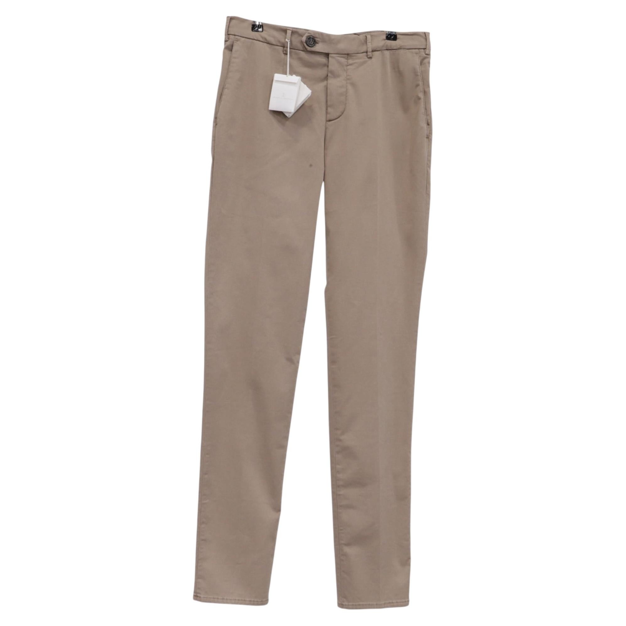 Brunello Cucinelli Hose mit geradem Bein aus beiger Baumwolle