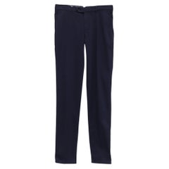 Brunello Cucinelli Straight-Leg Trousers in Navy Blue Cotton