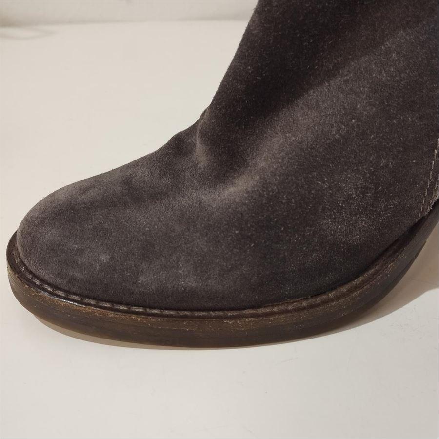 Black Brunello Cucinelli Suede half boots size 40 For Sale