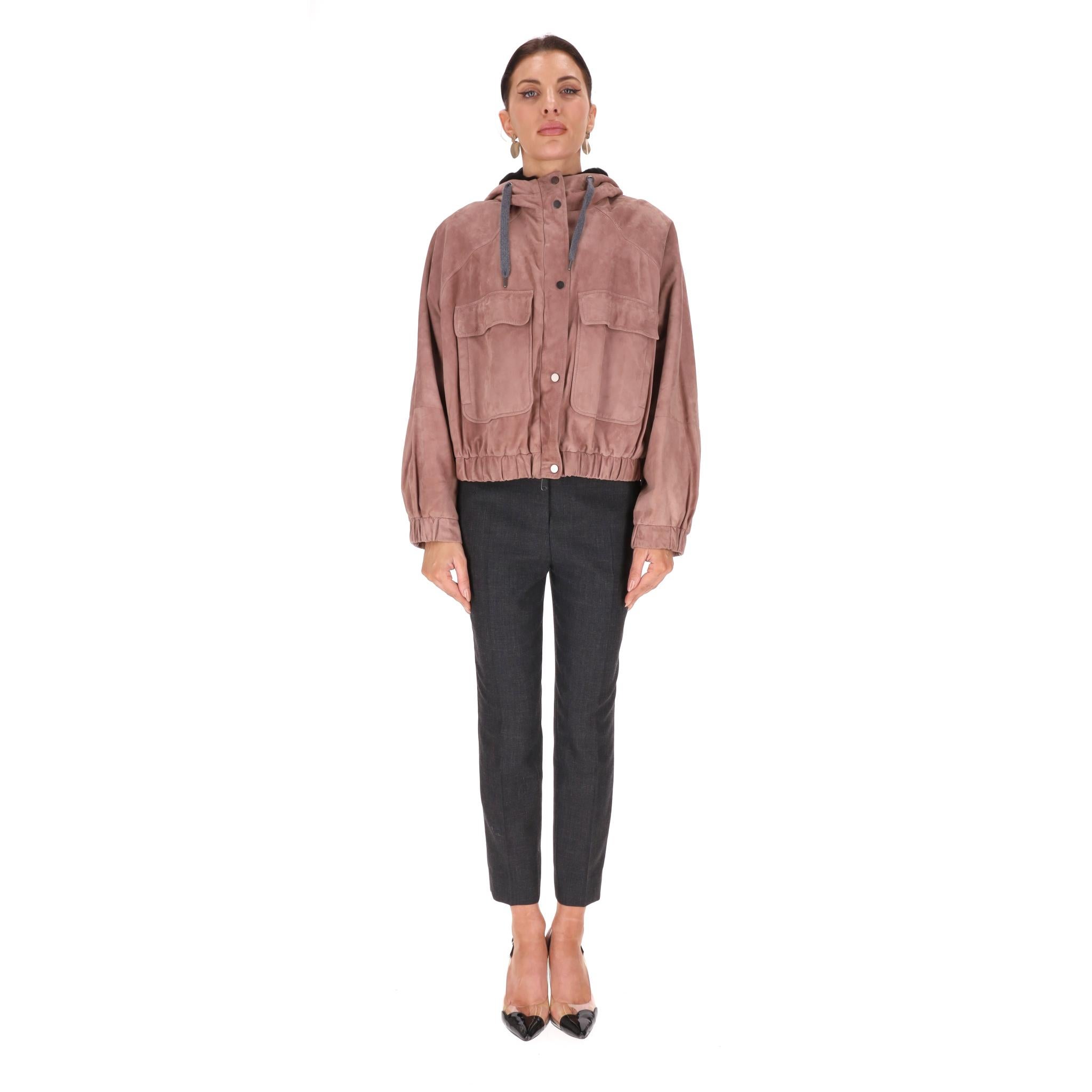 We Adore - Brunello Cucinelli Suede Hooded Bomber With Mink Fur Lining

Brown tone oversized bomber jacket fully crafted from suede and lined with custom Mink fur lining 

Featuring a drawstring hood, patch pockets to the front and elasticated