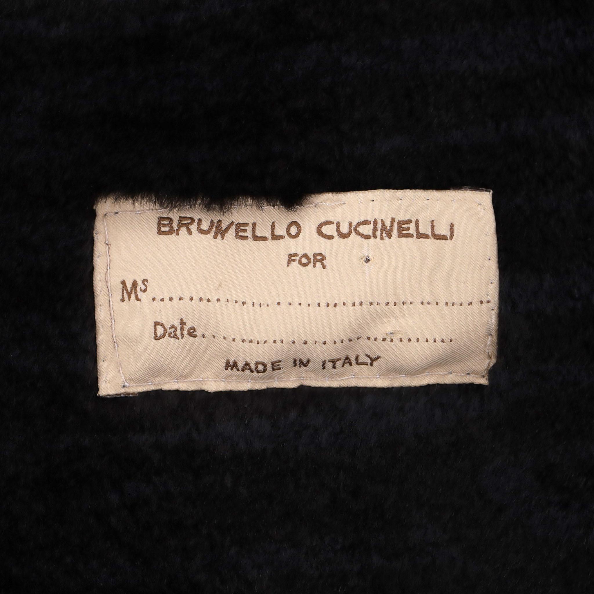 Brunello Cucinelli Suede Hooded Bomber With Mink Fur Lining in vendita 1