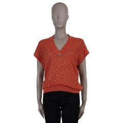 BRUNELLO CUCINELLI Sunset linen blend MICRO SEQUIN KNIT TOP Shirt XS