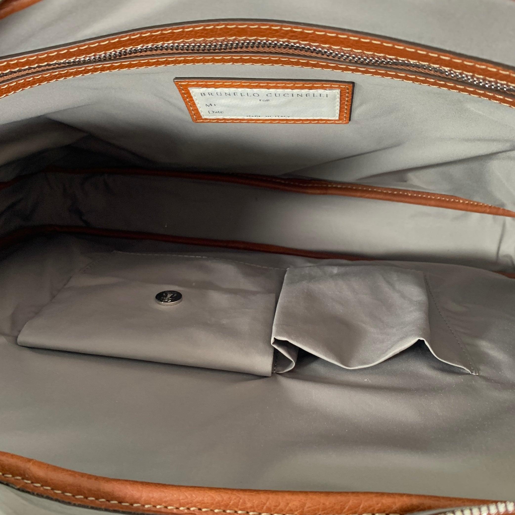 Men's BRUNELLO CUCINELLI Tan Leather Briefcase Bag