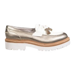 Brunello Cucinelli Tassel Accent Leather Loafers Size IT 37