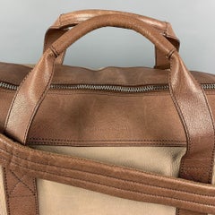 BRUNELLO CUCINELLI Taupe Brown Leder Duffle Bags