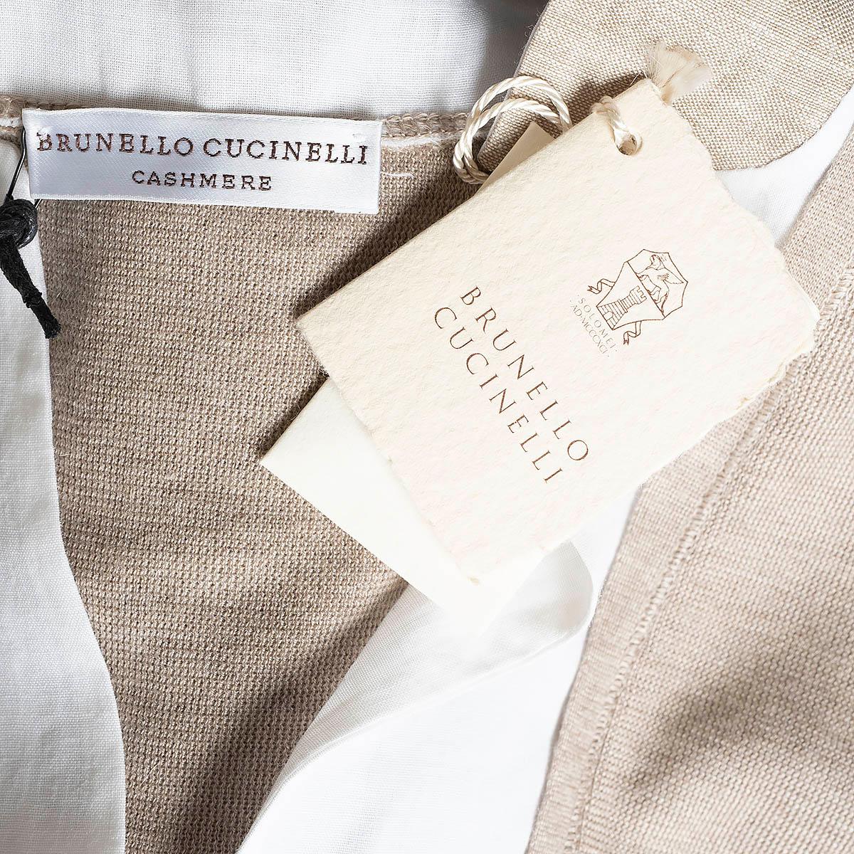 BRUNELLO CUCINELLI taupe cashmere & silk LAYERED Cardigan Sweater L For Sale 3