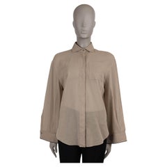 Brunello Cucinelli in cotone taupe 2024 MONILI OVERSIZED ORGANZA Camicia XXS
