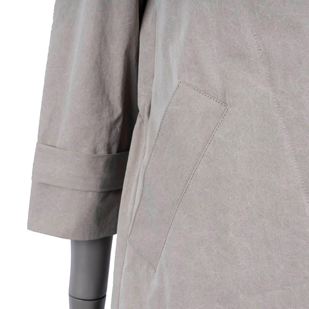 BRUNELLO CUCINELLI taupe cotton 3/4 SLEEVE Jacket 40 S For Sale 1