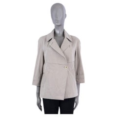 BRUNELLO CUCINELLI taupe cotton 3/4 SLEEVE Jacket 40 S