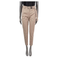 BRUNELLO CUCINELLI Pantalon en coton taupe MONILI BELTED TWILL 38 XS