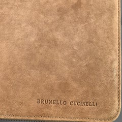 BRUNELLO CUCINELLI Taupe Leather iPad Case Leather Goods