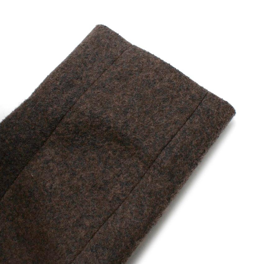 Brunello Cucinelli Abrigo de lana jaspeada color topo con cuello de borreguillo en venta 1