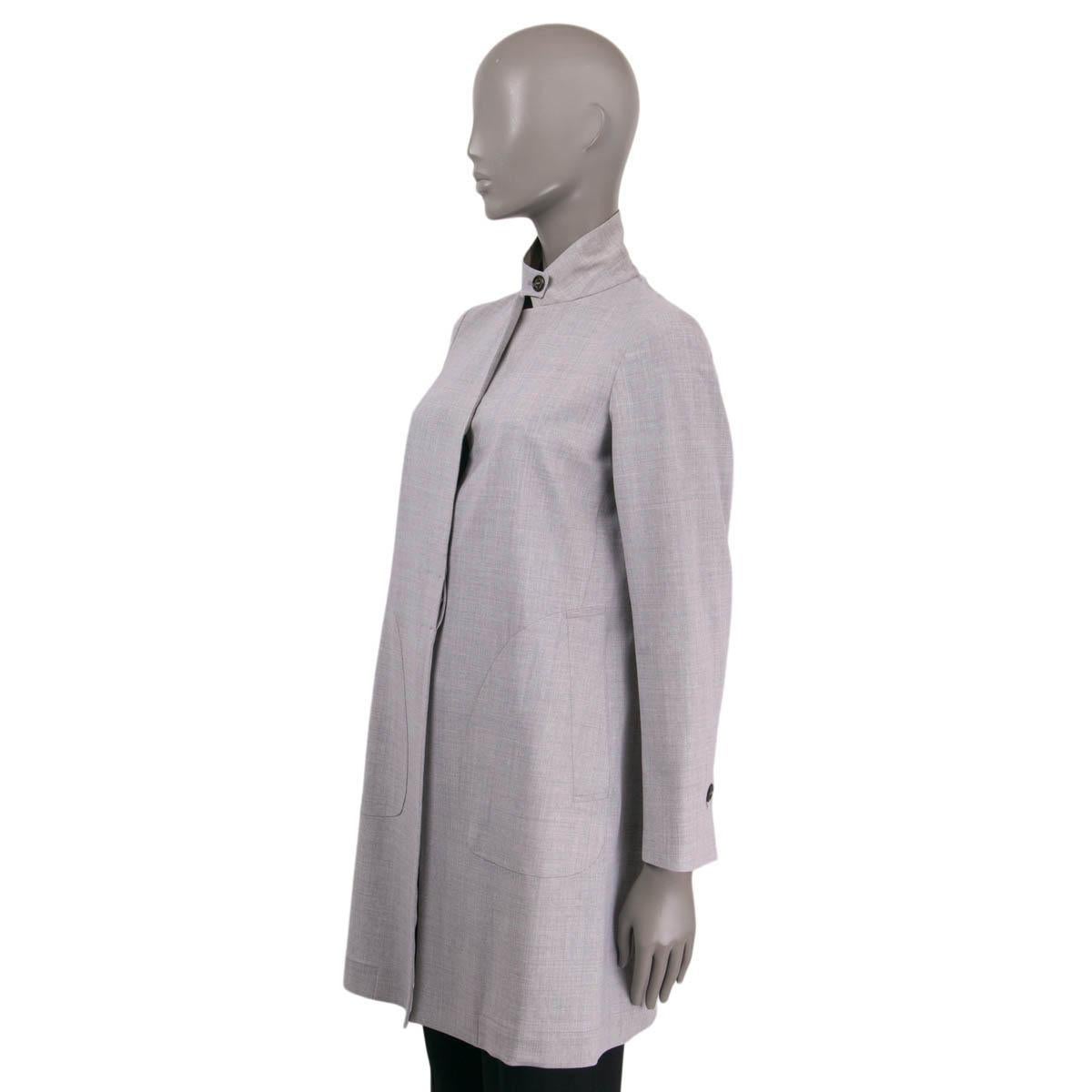 BRUNELLO CUCINELLI taupe polyester LAYERED Coat Jacket 42 M For Sale 1