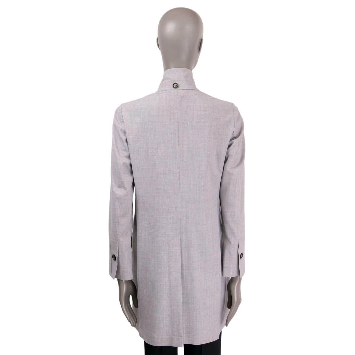 BRUNELLO CUCINELLI taupe polyester LAYERED Coat Jacket 42 M For Sale 2