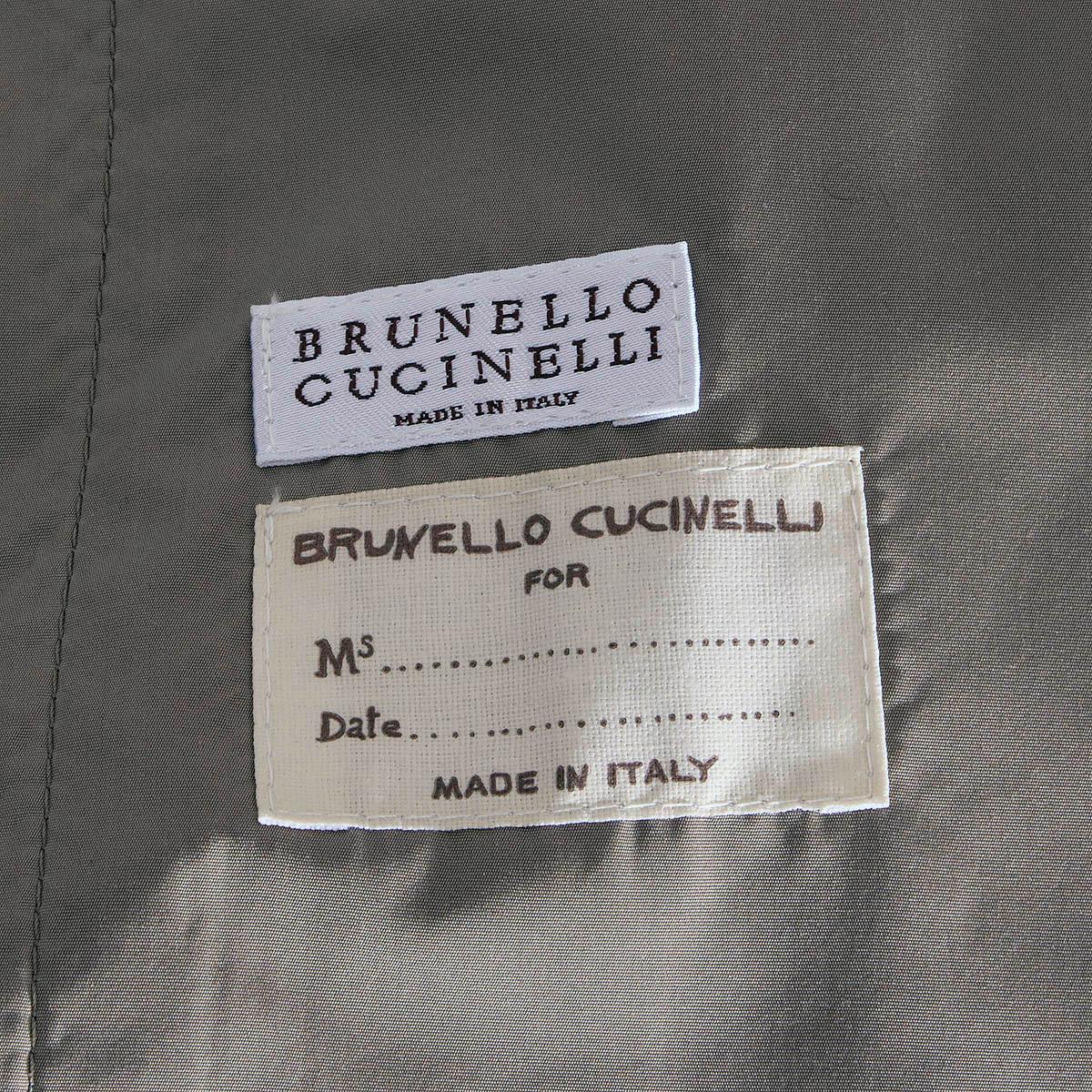 BRUNELLO CUCINELLI taupe polyester LAYERED Coat Jacket 42 M For Sale 4