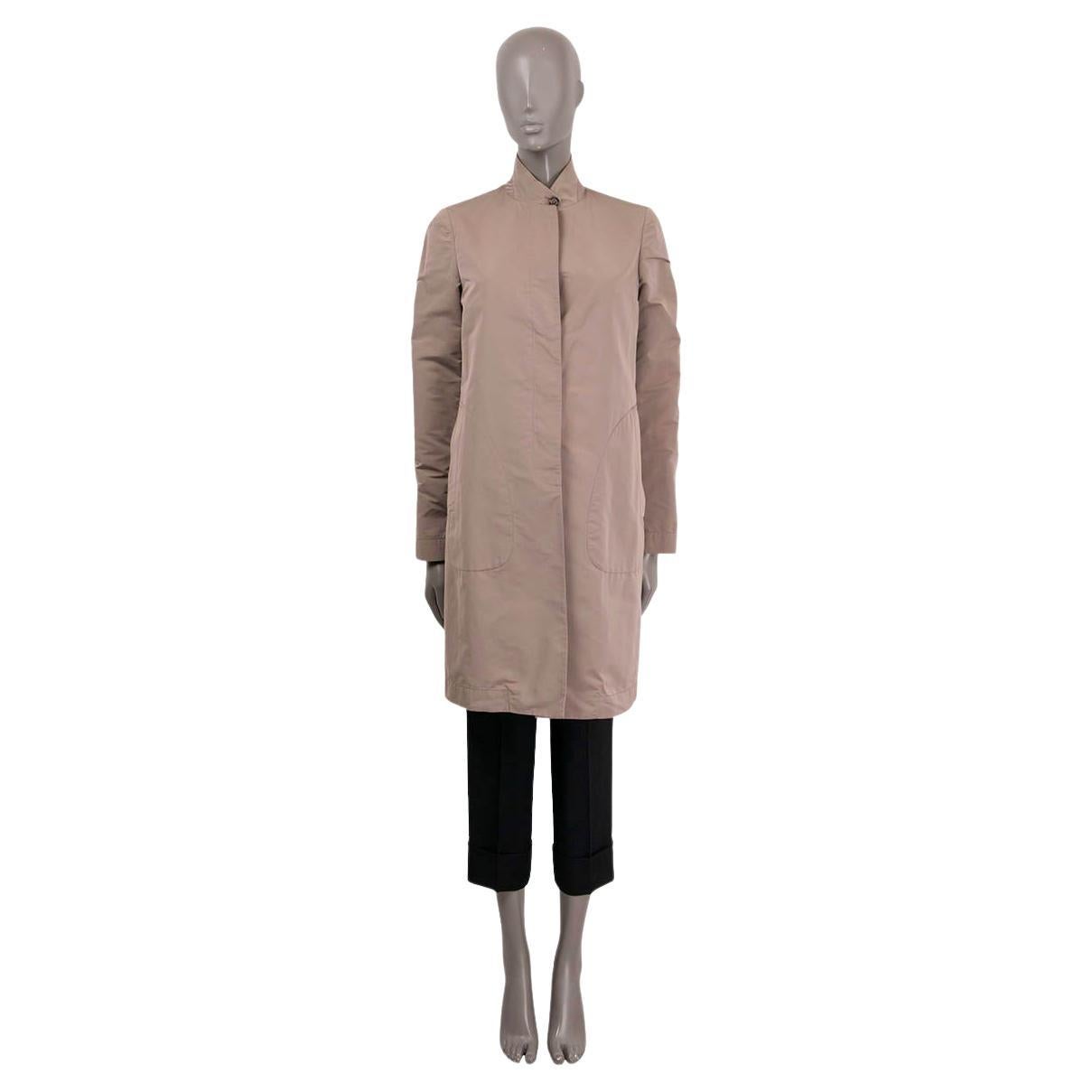 BRUNELLO CUCINELLI taupe polyester LAYERED Coat Jacket 42 M For Sale