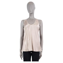 BRUNELLO CUCINELLI taupe silk MONILI SATIN Tank Top Shirt XL