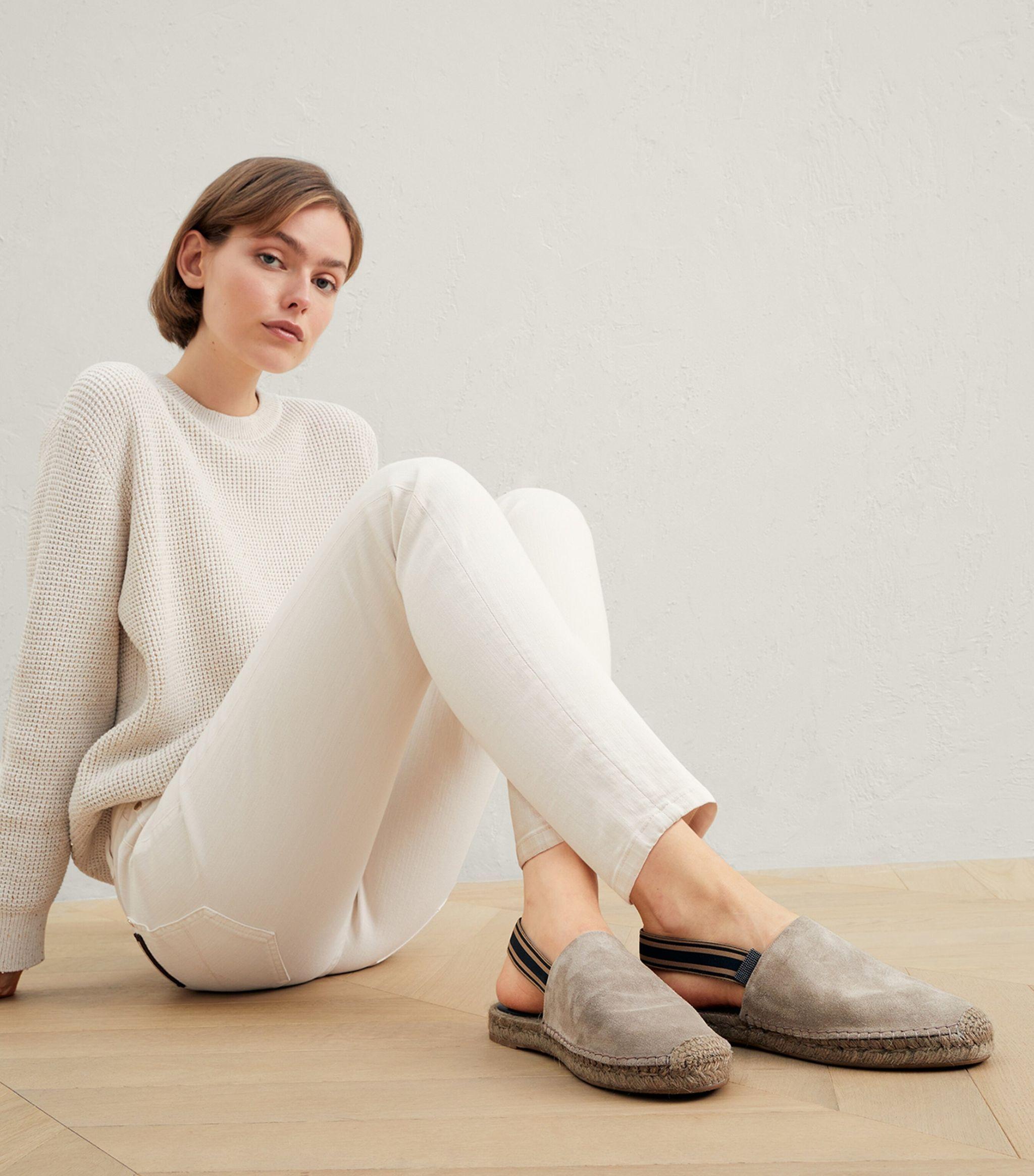 BRUNELLO CUCINELLI daim 2023 WEB TRIM SLINGBACK ESPADRILLE Chaussures 38 en vente 5