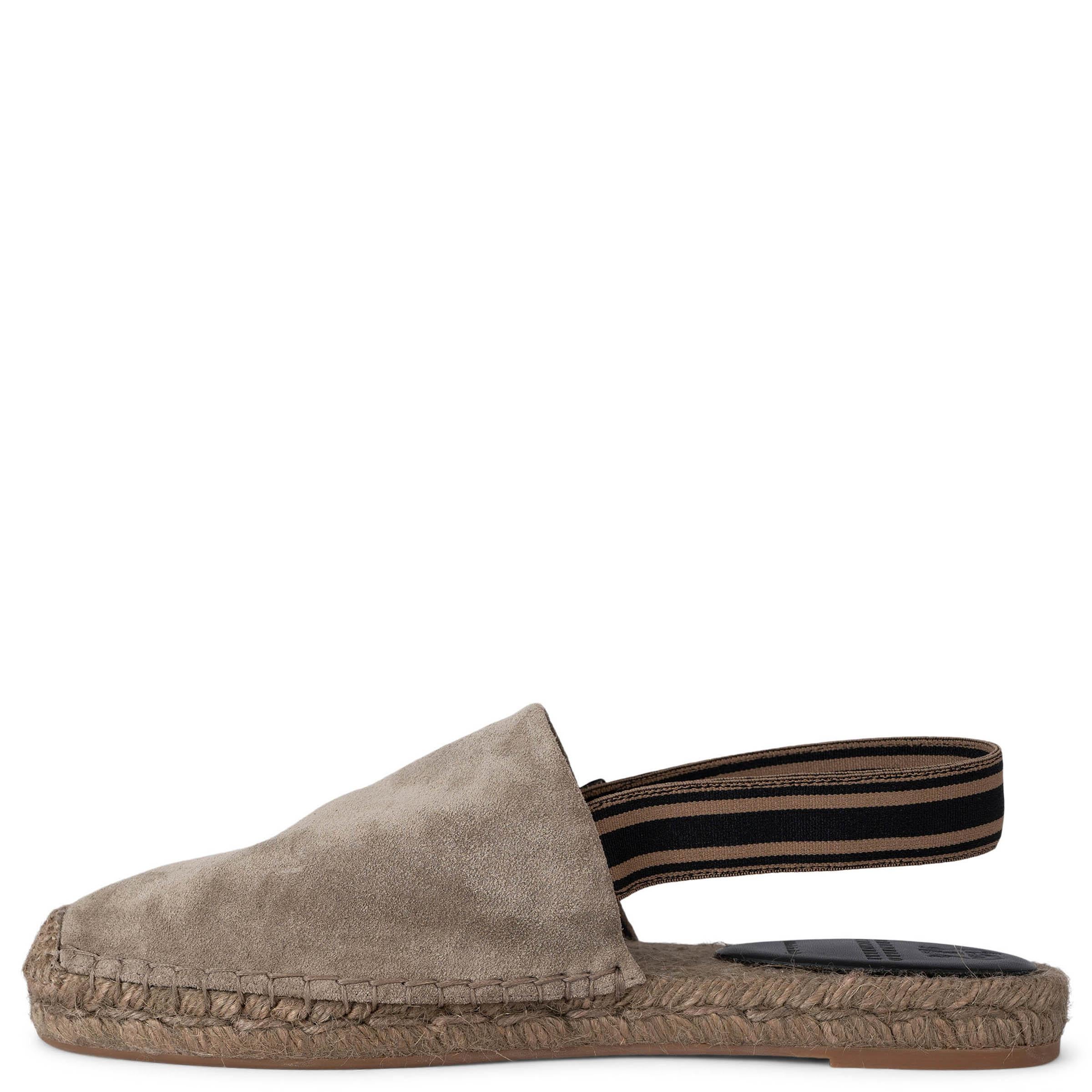 Marron BRUNELLO CUCINELLI daim 2023 WEB TRIM SLINGBACK ESPADRILLE Chaussures 38 en vente