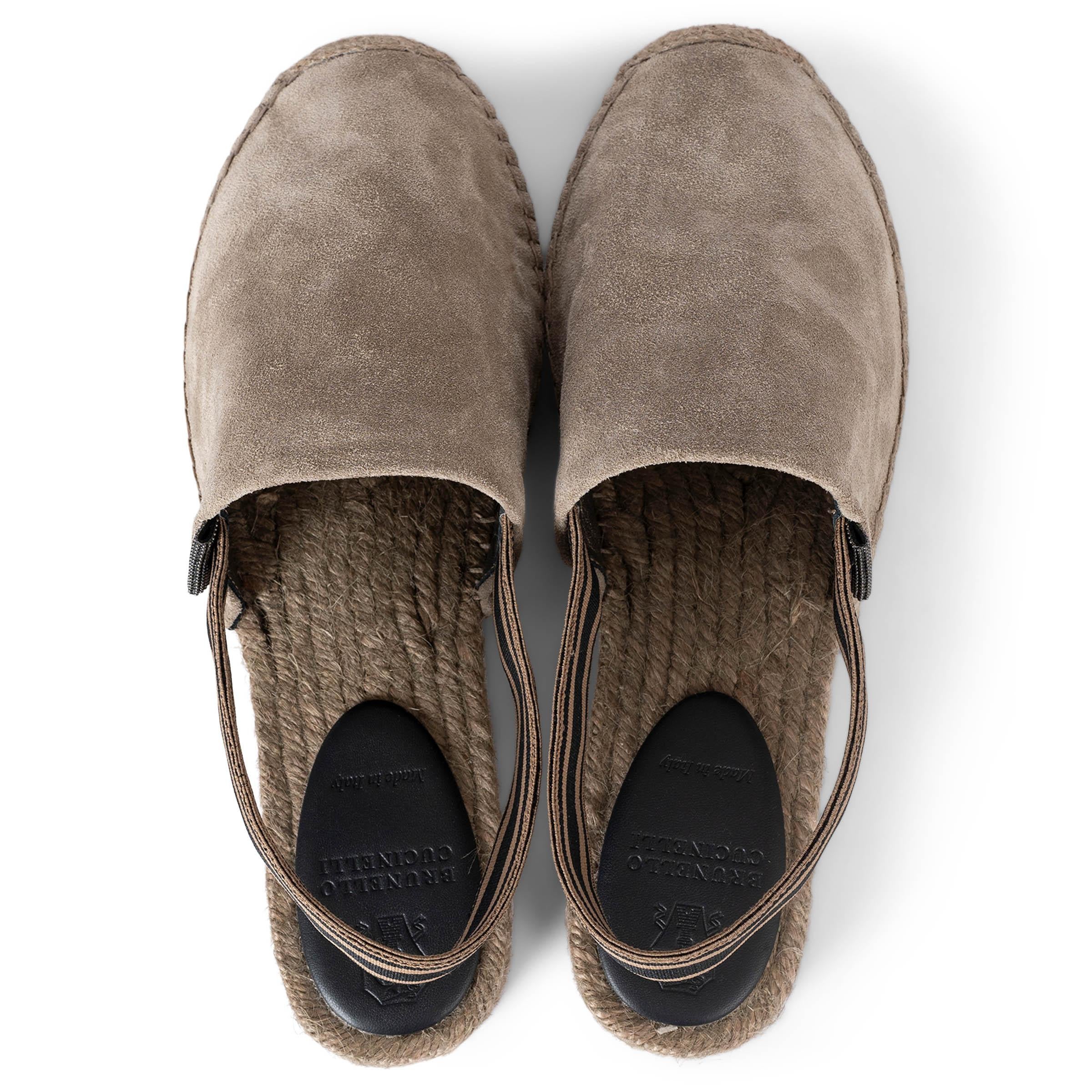 BRUNELLO CUCINELLI daim 2023 WEB TRIM SLINGBACK ESPADRILLE Chaussures 38 Pour femmes en vente