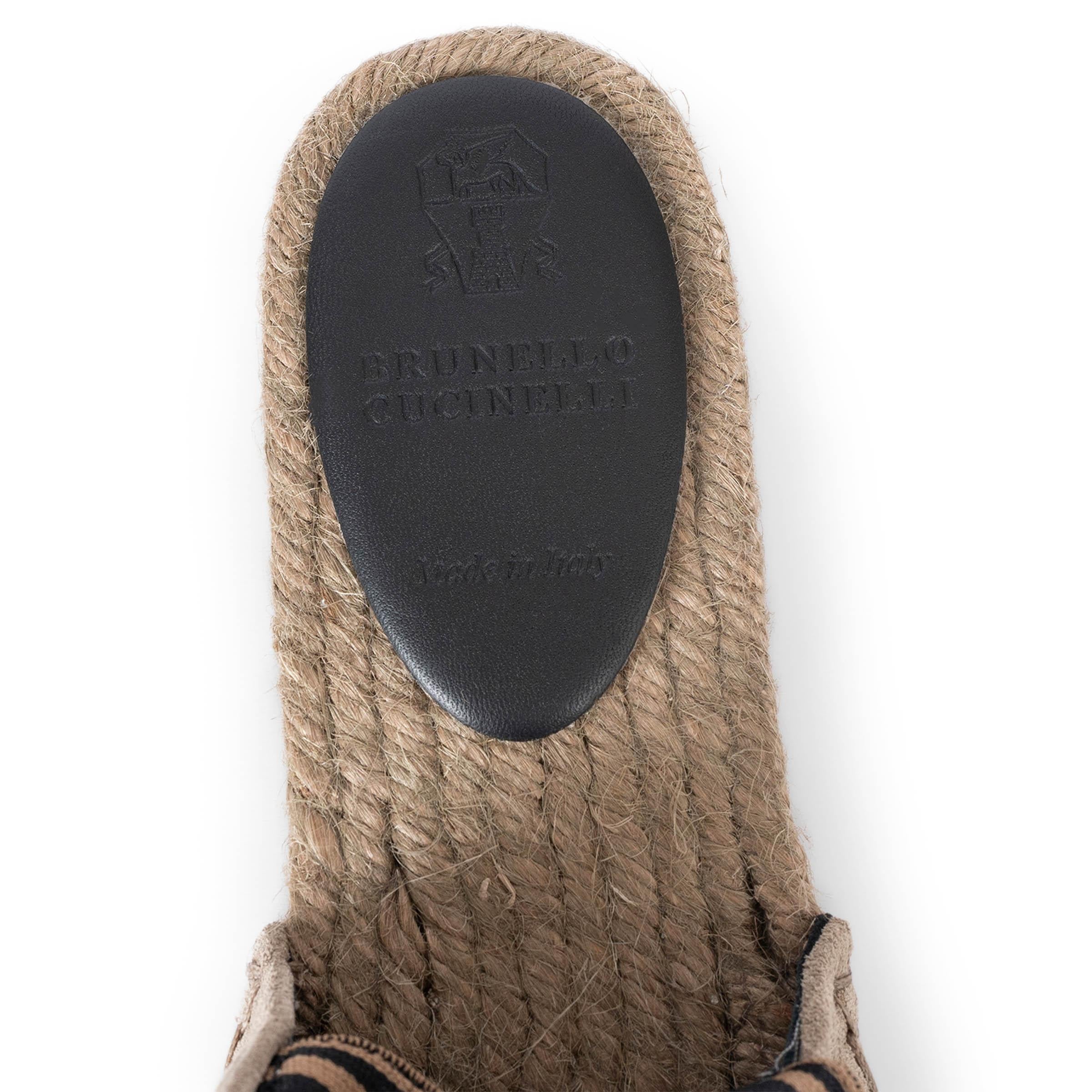 BRUNELLO CUCINELLI daim 2023 WEB TRIM SLINGBACK ESPADRILLE Chaussures 38 en vente 2