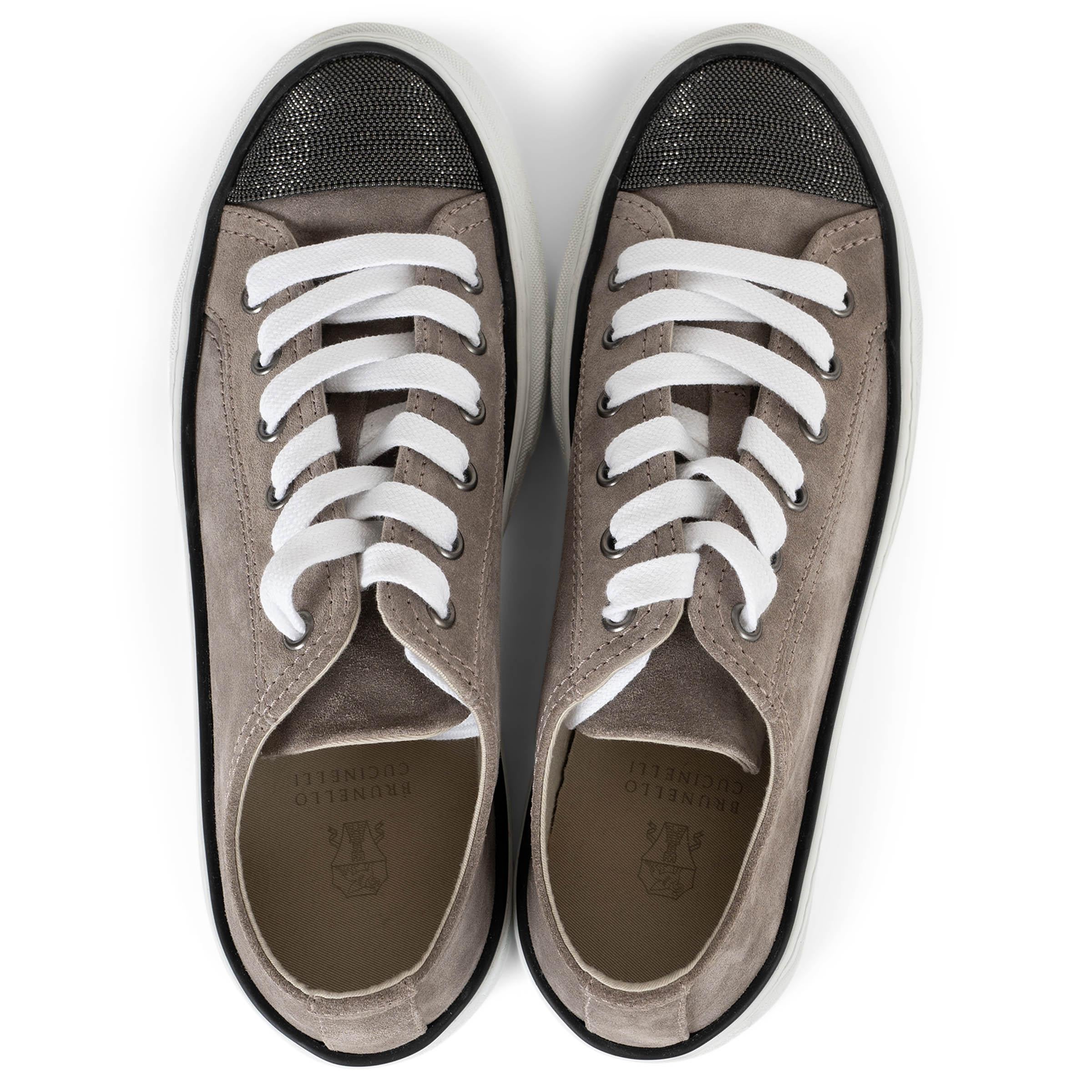 BRUNELLO CUCINELLI daim taupe 2024 MONILI Chaussures de sport 38 Pour femmes en vente