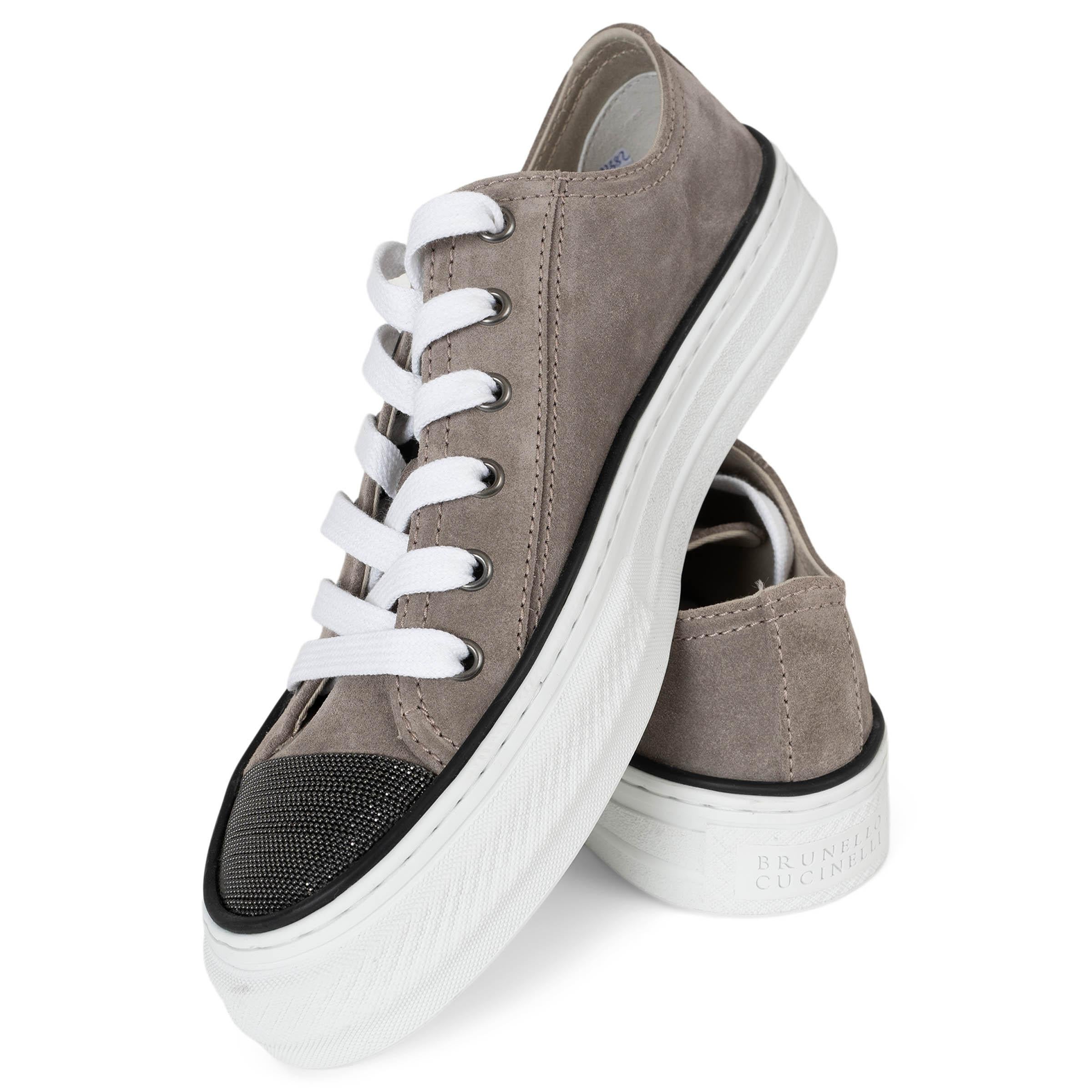 BRUNELLO CUCINELLI daim taupe 2024 MONILI Chaussures de sport 38 en vente 1