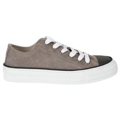 Brunello Cucinelli camoscio taupe 2024 MONILI Scarpe da ginnastica 38