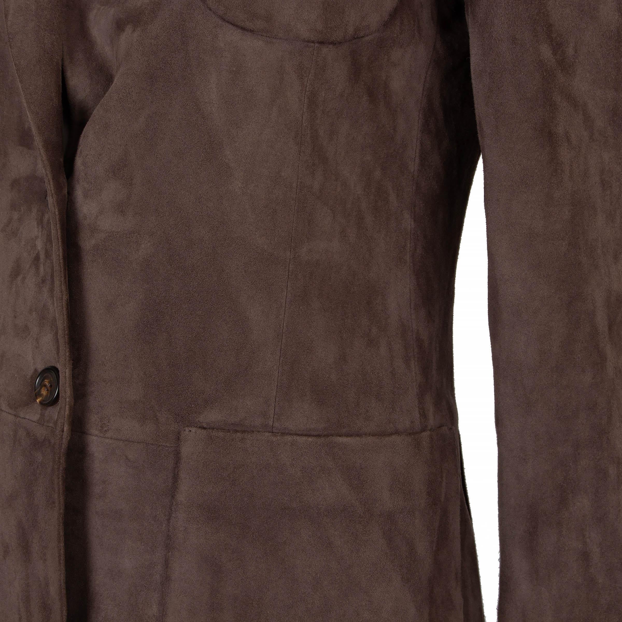 Women's BRUNELLO CUCINELLI taupe suede MONILI TRIM Blazer Jacket 40 S For Sale