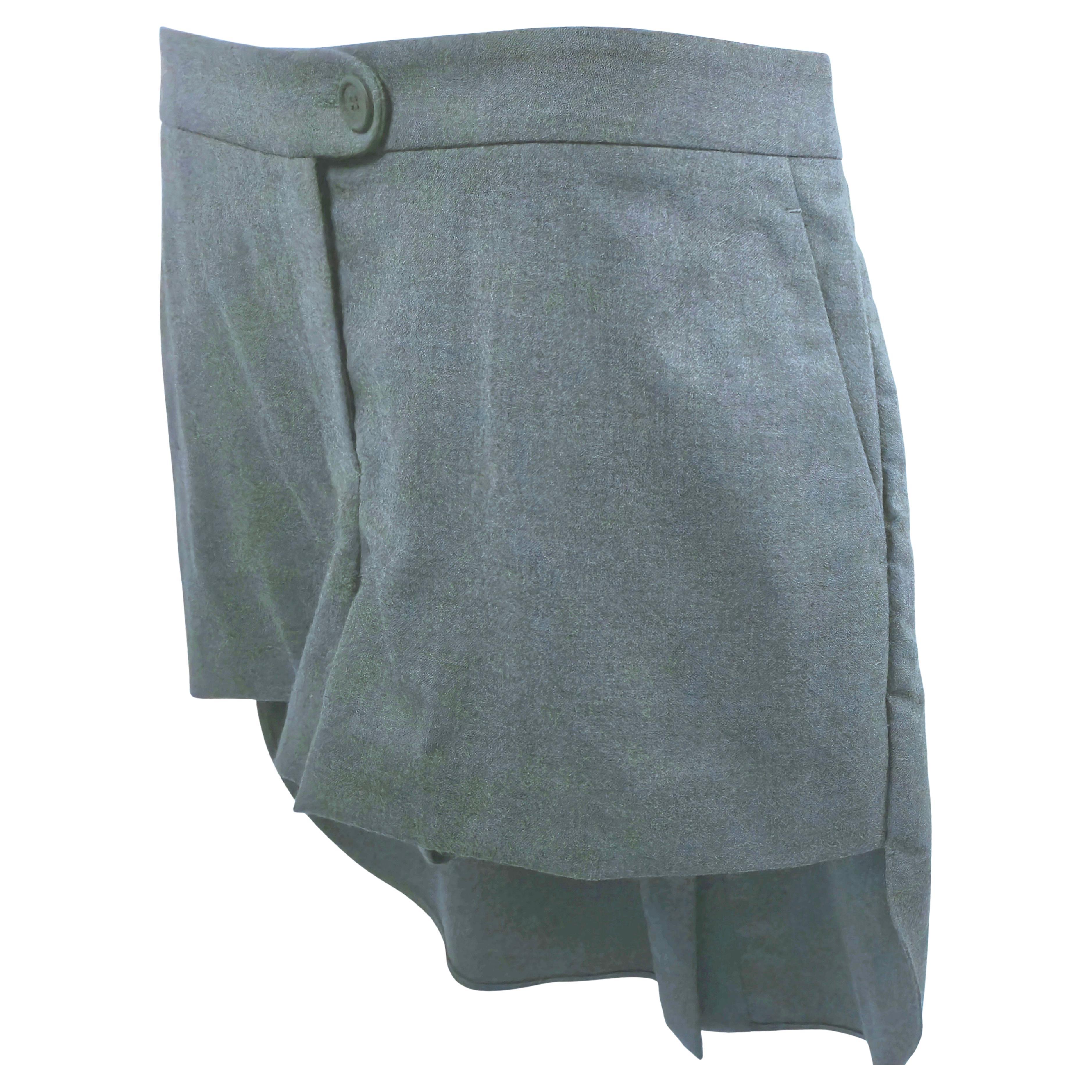 Gray Brunello Cucinelli TuxedoTails RearTrain Wool Tailored Grey Shorts For Sale