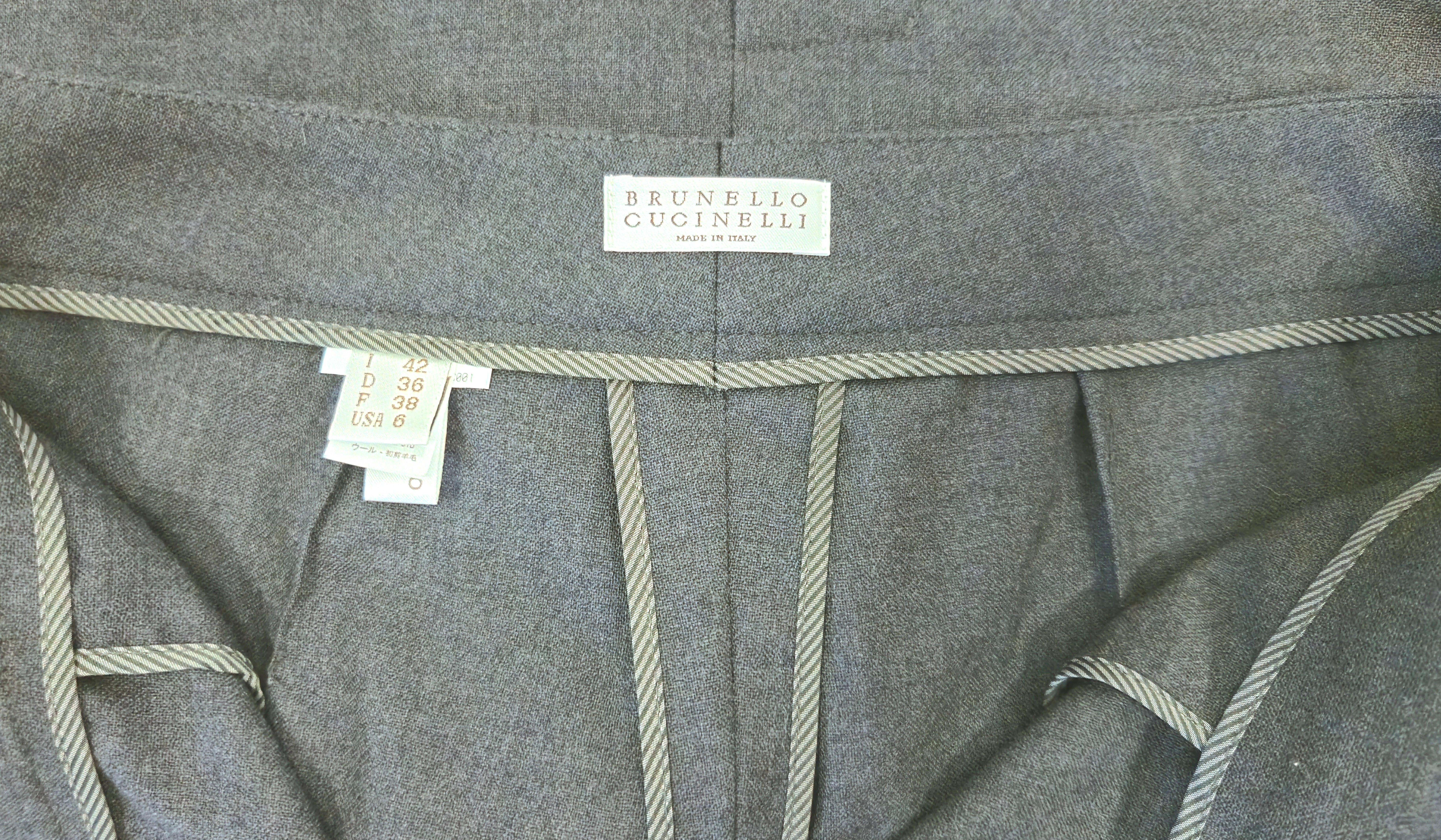 Brunello Cucinelli TuxedoTails RearTrain Wool Tailored Grey Shorts For Sale 3