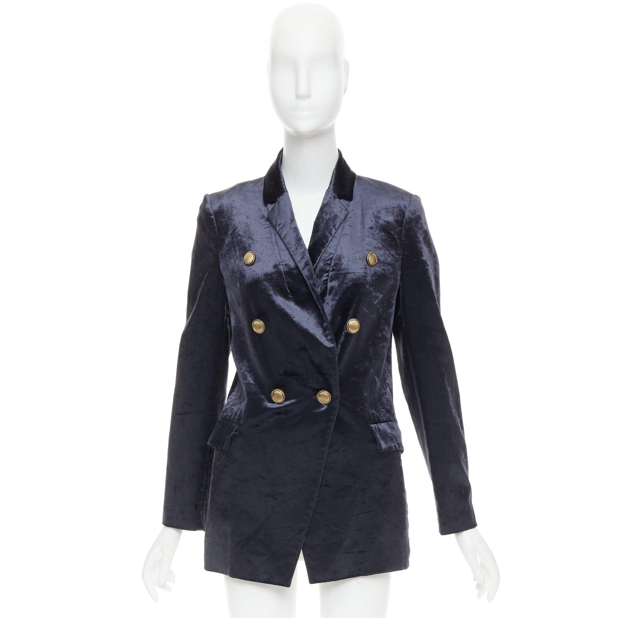 BRUNELLO CUCINELLI velvet buttons double breasted blazer jacket IT40 S For Sale 5