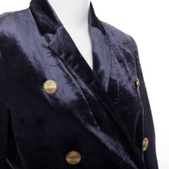 BRUNELLO CUCINELLI velvet buttons double breasted blazer jacket IT40 S