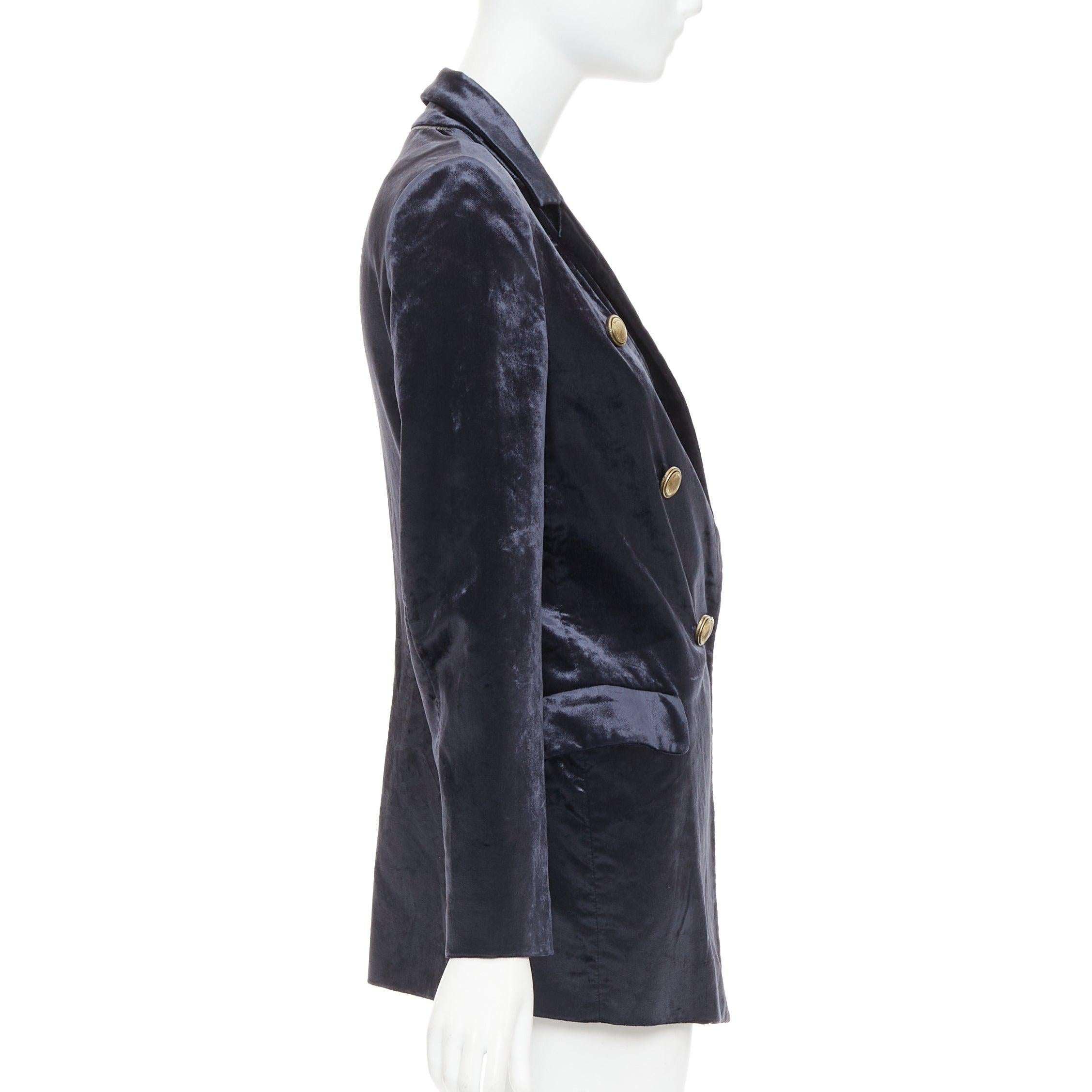 Women's BRUNELLO CUCINELLI velvet buttons double breasted blazer jacket IT40 S For Sale