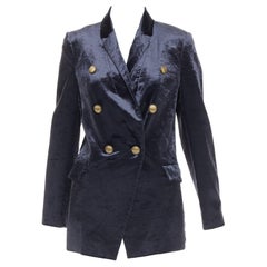 BRUNELLO CUCINELLI velvet buttons double breasted blazer jacket IT40 S